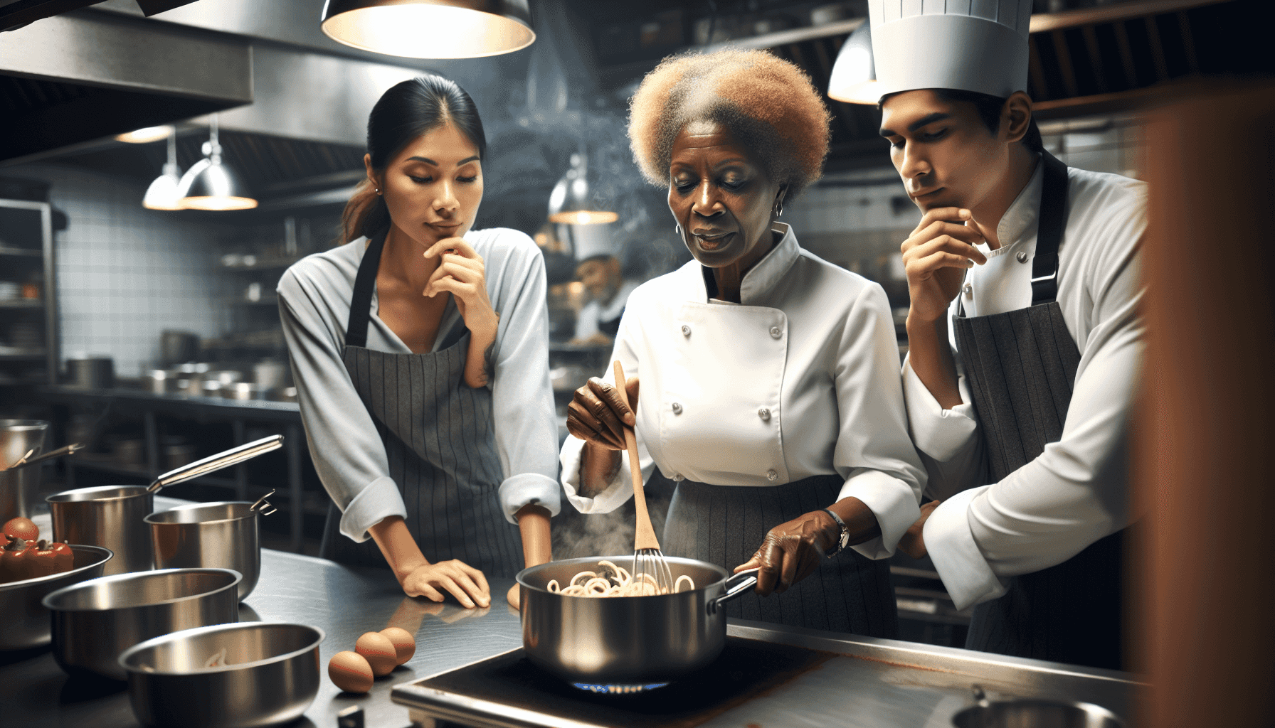 Chefs demonstrating cooking