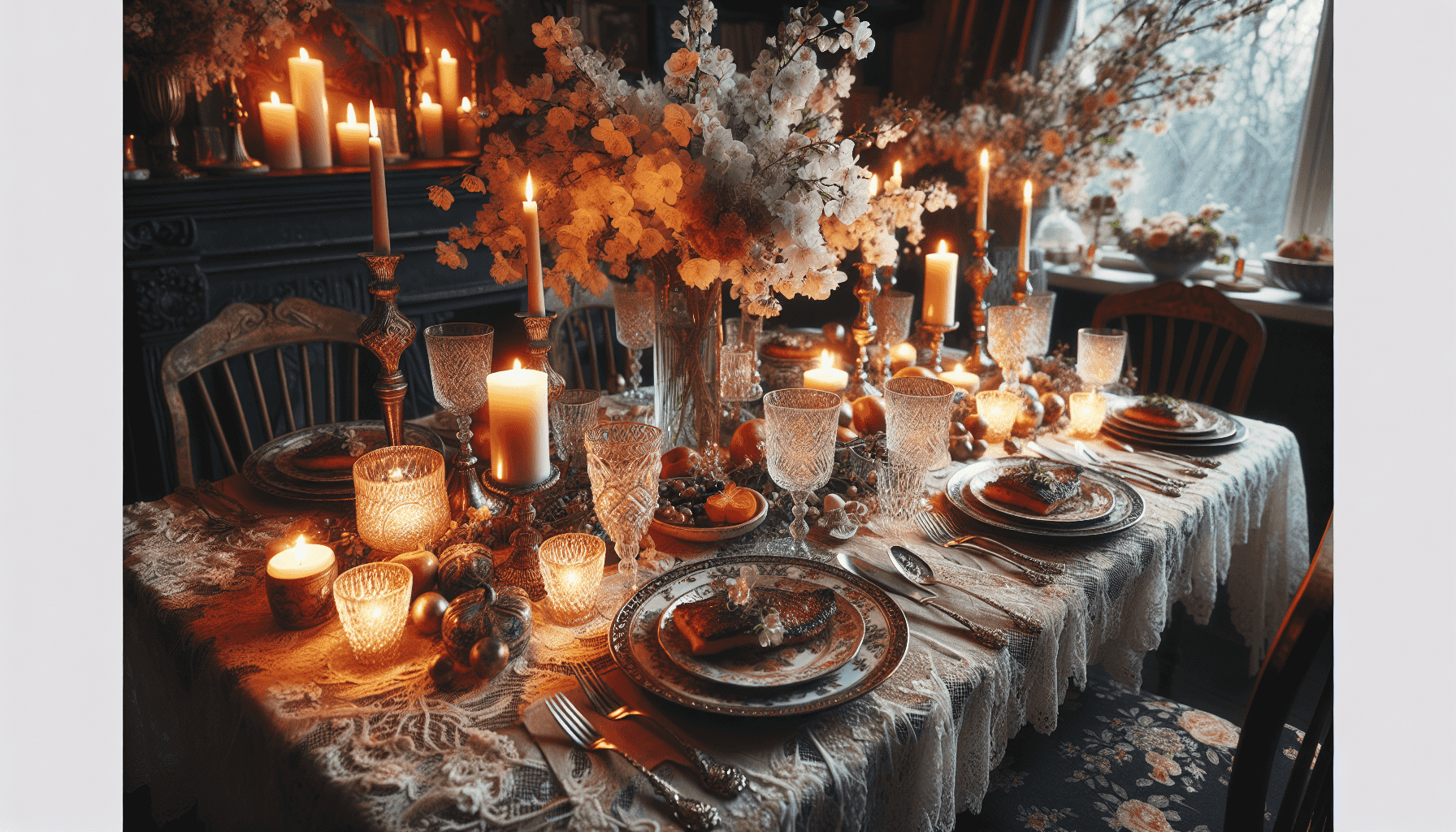Elegant table setting with homemade meal